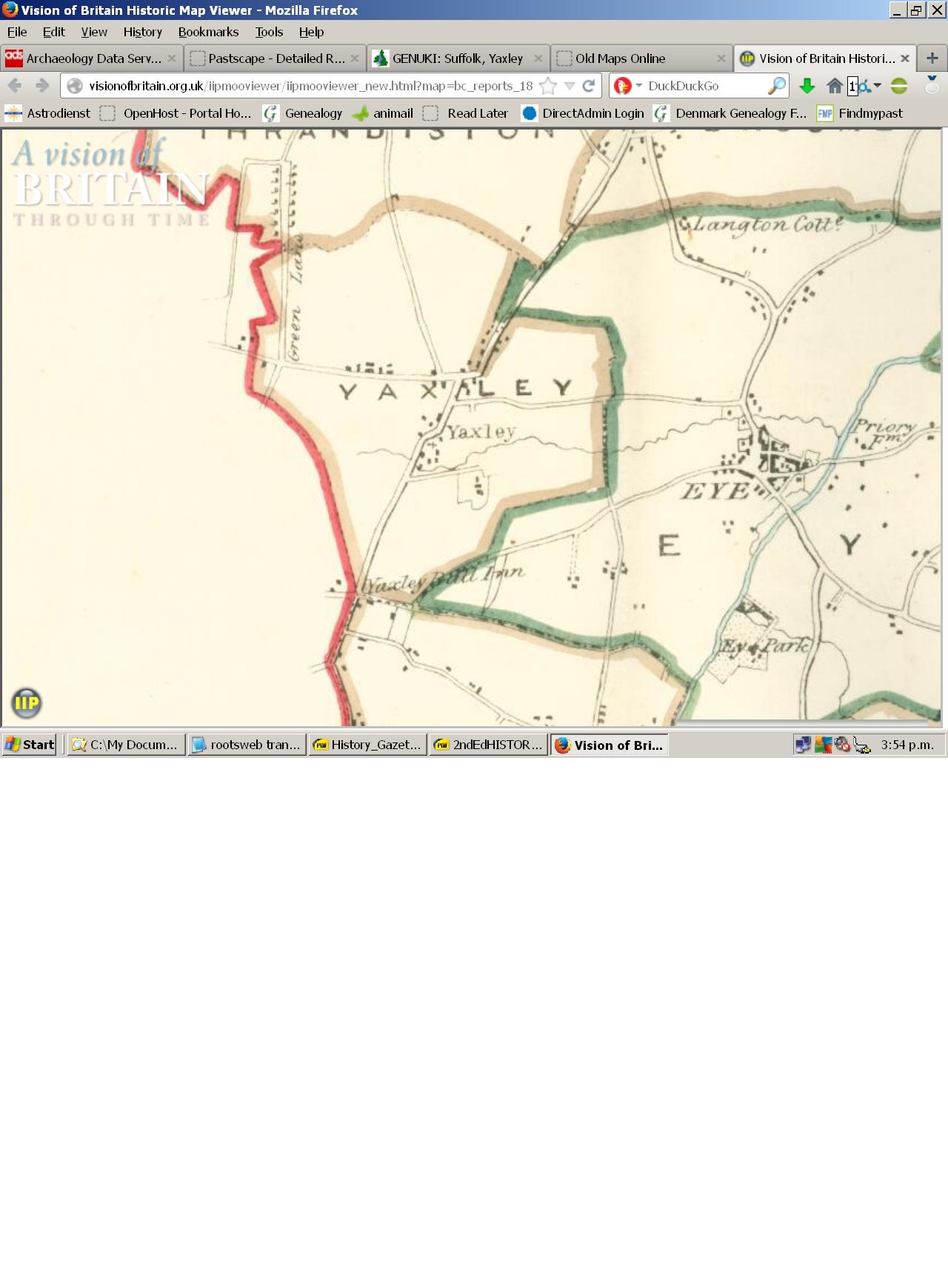 Yaxley, Suffolk map 1832